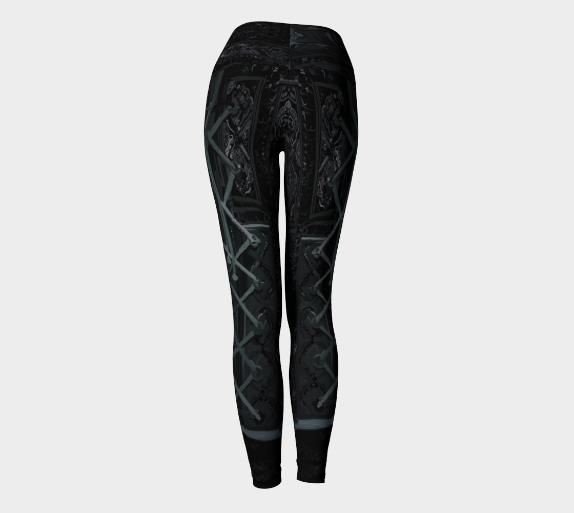 Black and Silvery Blue Leggings