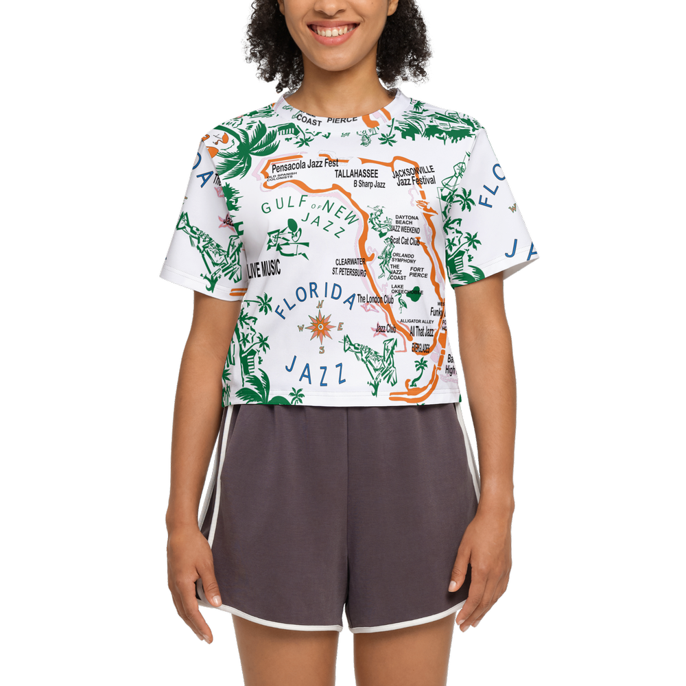 Florida Jazz Women’s Short Sleeve Cropped T-Shirt